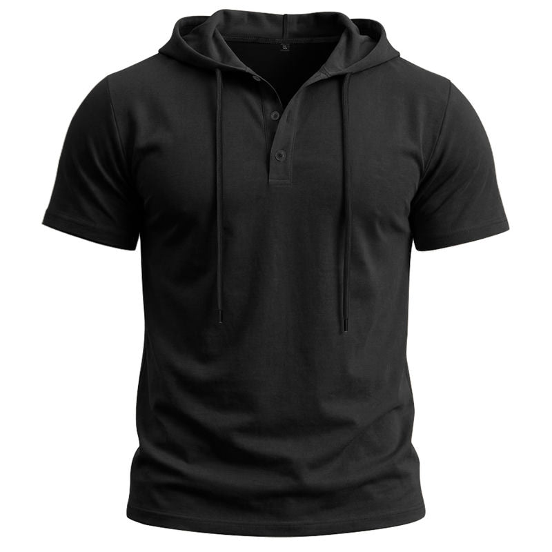 Abbott Short Sleeve Hooded Henley T-Shirt