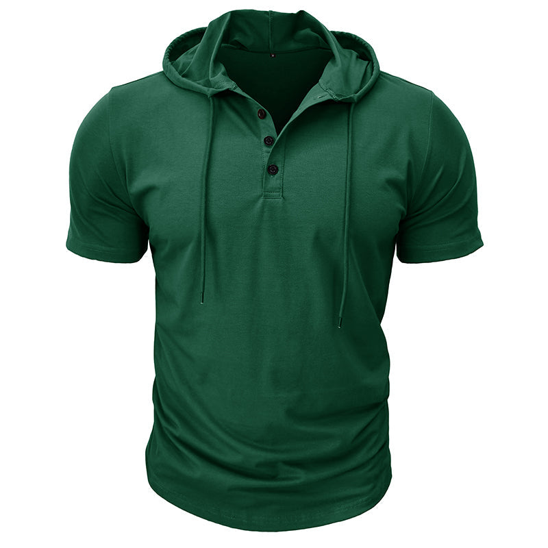 Abbott Short Sleeve Hooded Henley T-Shirt