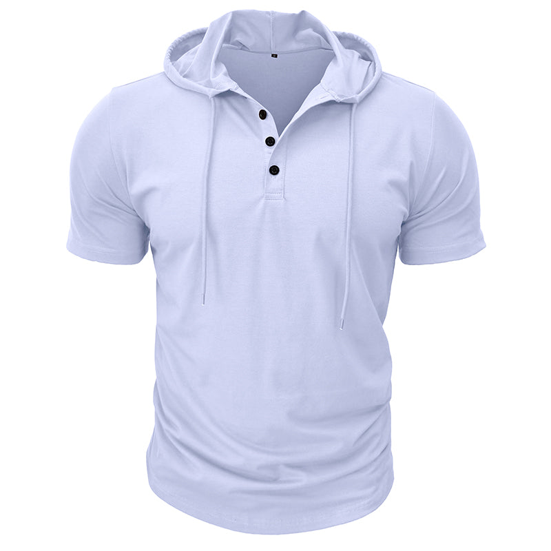 Abbott Short Sleeve Hooded Henley T-Shirt