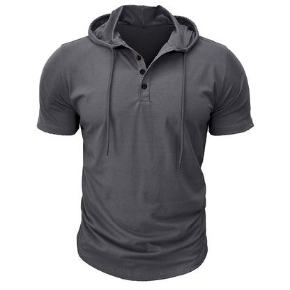 Abbott Short Sleeve Hooded Henley T-Shirt