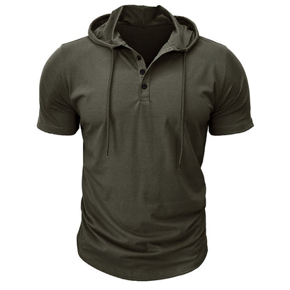 Abbott Short Sleeve Hooded Henley T-Shirt