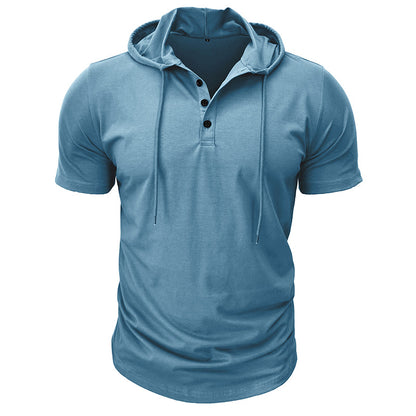 Abbott Short Sleeve Hooded Henley T-Shirt