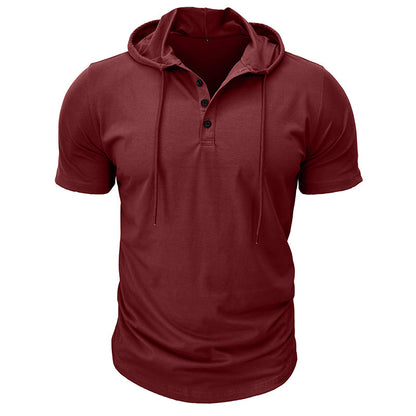 Abbott Short Sleeve Hooded Henley T-Shirt