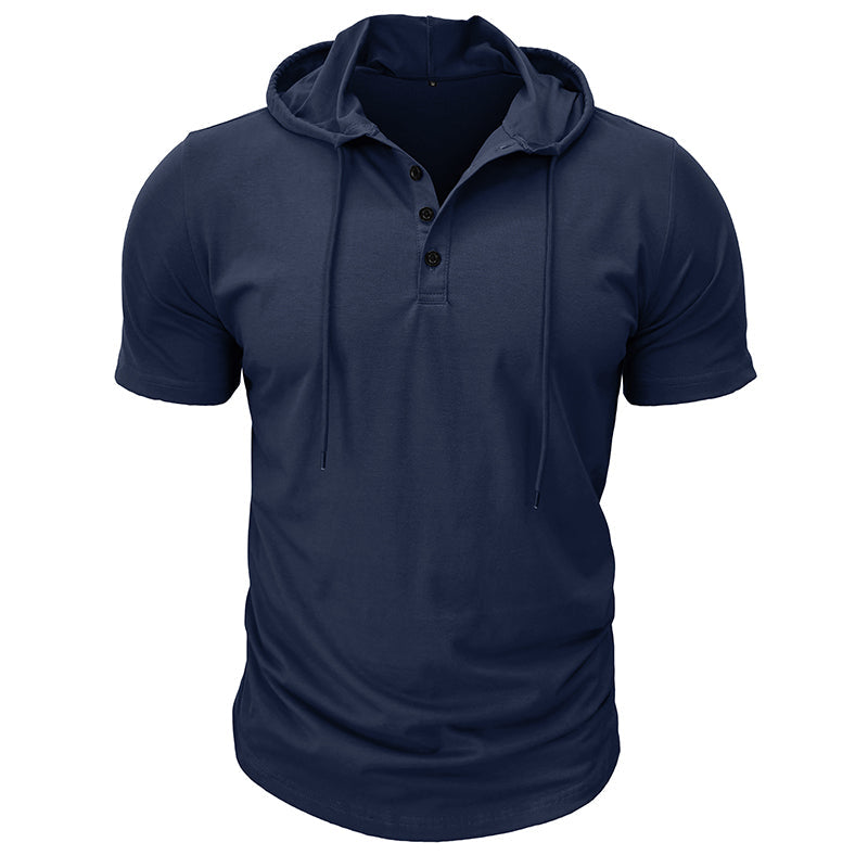 Abbott Short Sleeve Hooded Henley T-Shirt